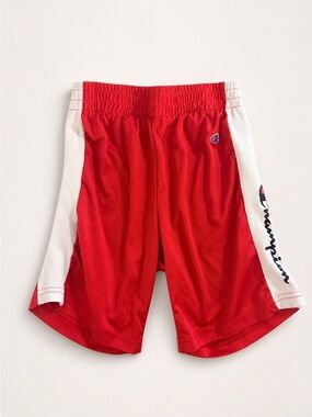 Champion Red Athletic Shorts with White Side Stripe